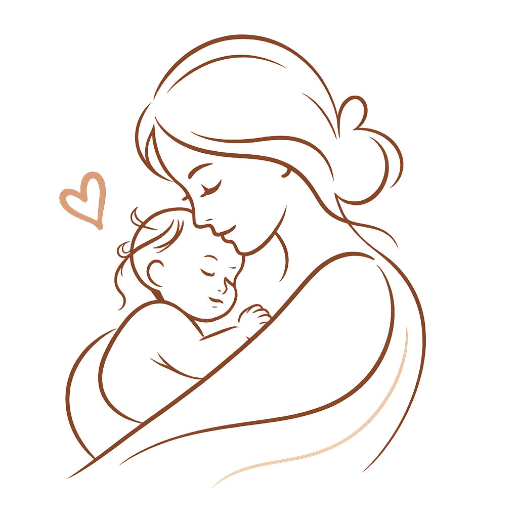 Illustration of a mother embracing her child